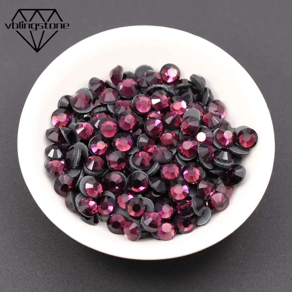 Сверкающие стразы DK.Amethyst Hotfix для одежды DIY с плоской задней частью из стеклянных кристаллов для тканей и аксессуаров для одежды.