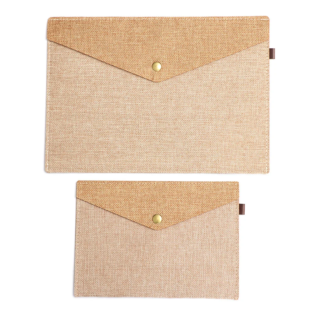 

1PC A4/A5 Big Capacity Simple Document Bag Imitation Linen Canvas Felt File Bag Briefcase File Folders Portable Organizer