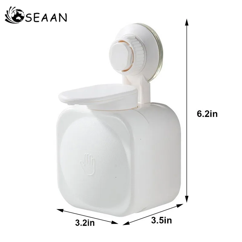 

SEAAN White soap liquid box sucker to the soap dispenser wall-mounted plastic soap dispenser