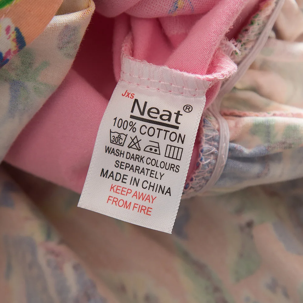 Летнее Хлопковое платье с коротким рукавом и круглым вырезом | Детская одежда