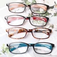 turezing reading glasses 4 pack men women with spring hinge rectangular frame decorative eyewear hd prescription eyeglasses