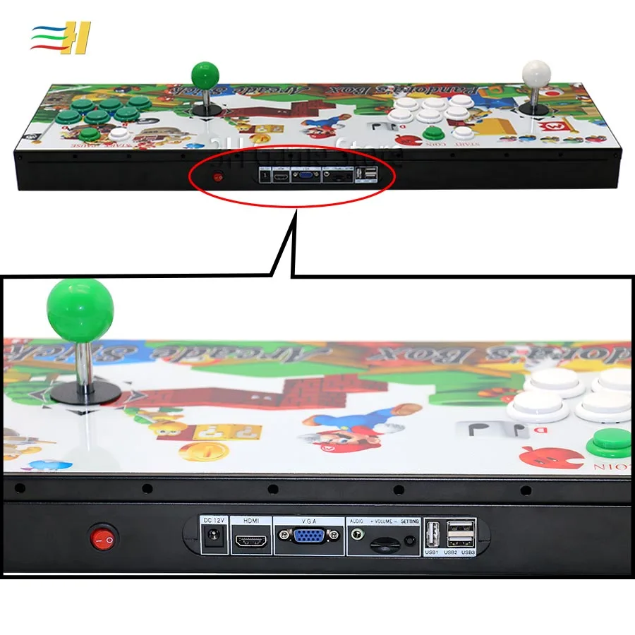 Pandora box 9d 2500 В 1 консоль джойстик Кнопка 3d игры HDMI VGA выход HD Поддержка 3P 4P игры usb можно подключить геймпад