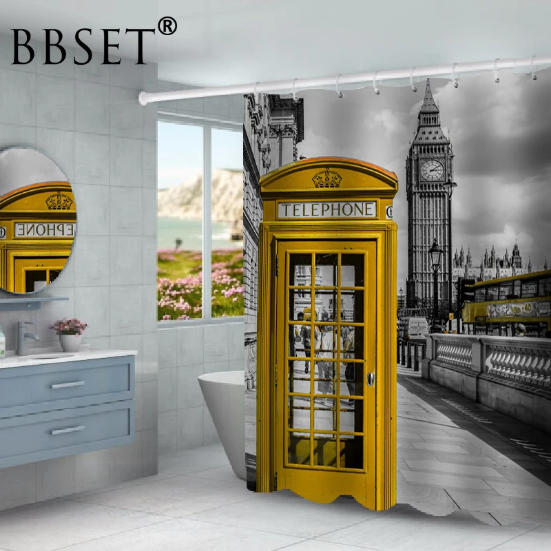 Всемирно известные аттракционы занавеска для душа ванной из полиэстера