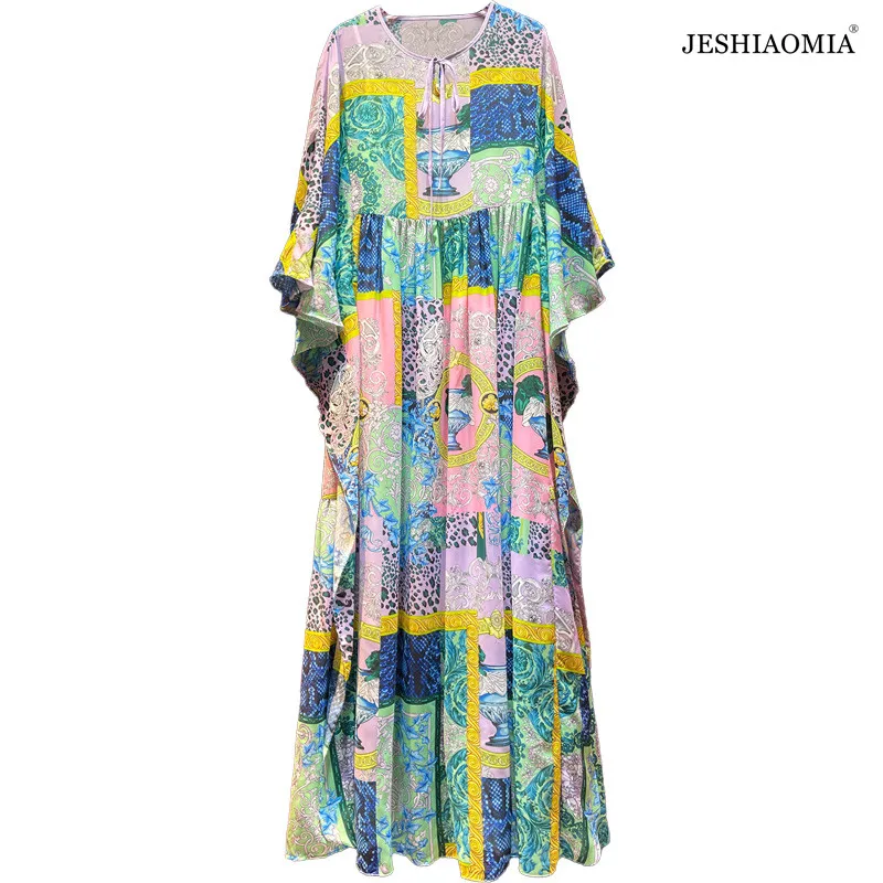 

Летнее платье Макси JESHIAOMIA с круглым вырезом и Расклешенным рукавом, 2021