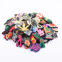 100 pcs set random pvc metal shoe charms girl gift accessories decorations mix styles charm croc buckle for kids xmas party