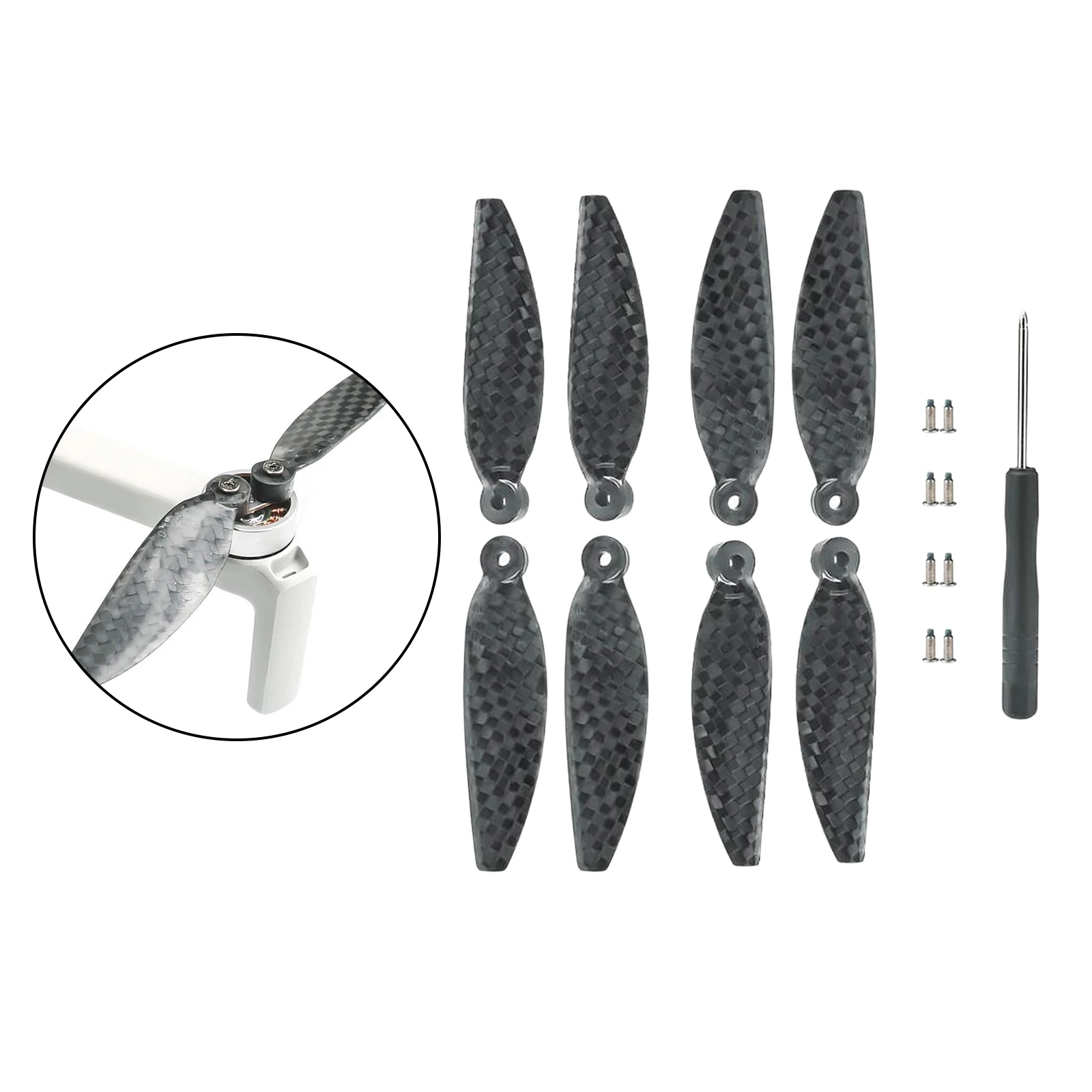 

Carbon Propellers Paddle Blades for DJI Mavic Mini 2 Drone Quiet Props