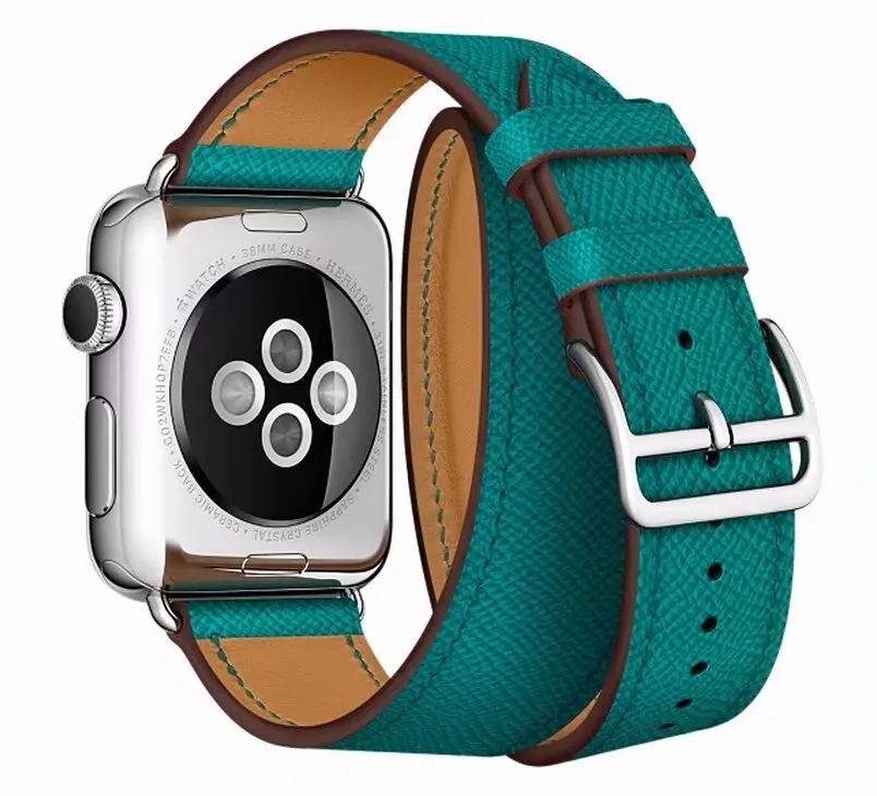 Двойной тур обертывания ремешок для apple watch серии 1 2 3 4 5 iwatch кожаный 38 мм 42 40 44