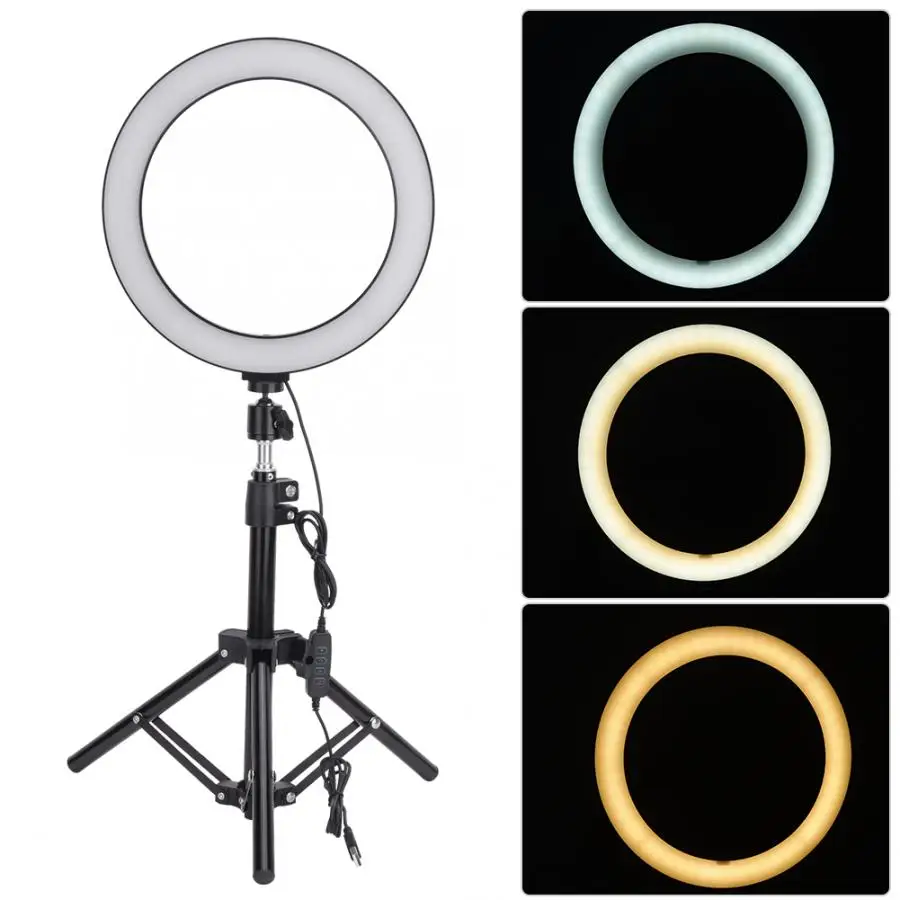 Новинка 10 дюймов светодиодная кольцевая лампа с регулируемой яркостью USB порт