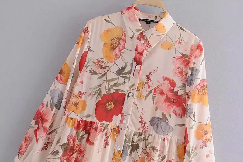 2019 новое осенне-летнее платье с цветочным принтом из двух частей вечернее в стиле