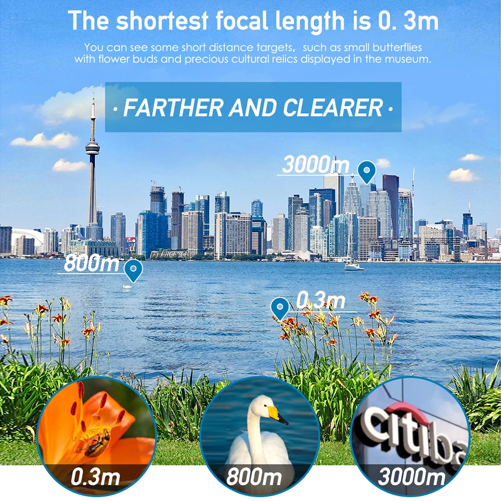 Монокулярный телескоп APEXEL 6X с закрытым фокусом для смартфонов HD BAK4 Prism Mini Telephoto