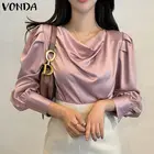 Женская офисная блузка, с длинным рукавом, 2021