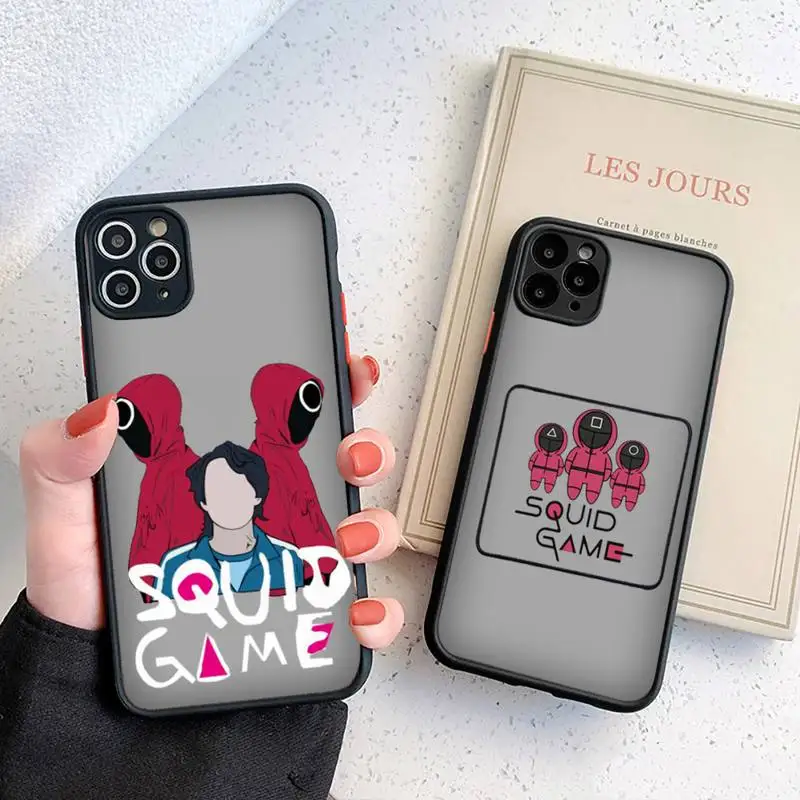 

Squid Game 456 Round Six Phone Case For iphone 12 11 8 7 plus mini x xs xr pro max matte transparent cover