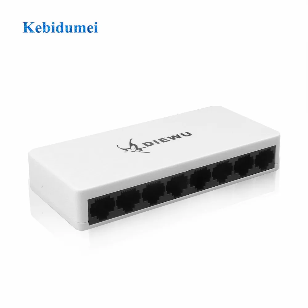Kebidumei 8 портов LAN Ethernet сетевой коммутатор 10/100 Мбит/с высокопроизводительные