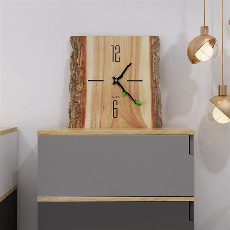 Nordic Creative Tree Pattern Wall Clock Simple Modern Design Wooden Clocks for Bedroom Wood Watch Home Decor Silent | Дом и сад