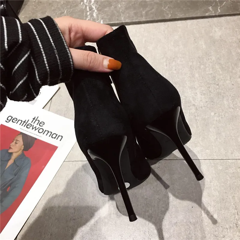 Новинка Осень зима 2019 привлекательные женские сапоги на высоком каблуке красные