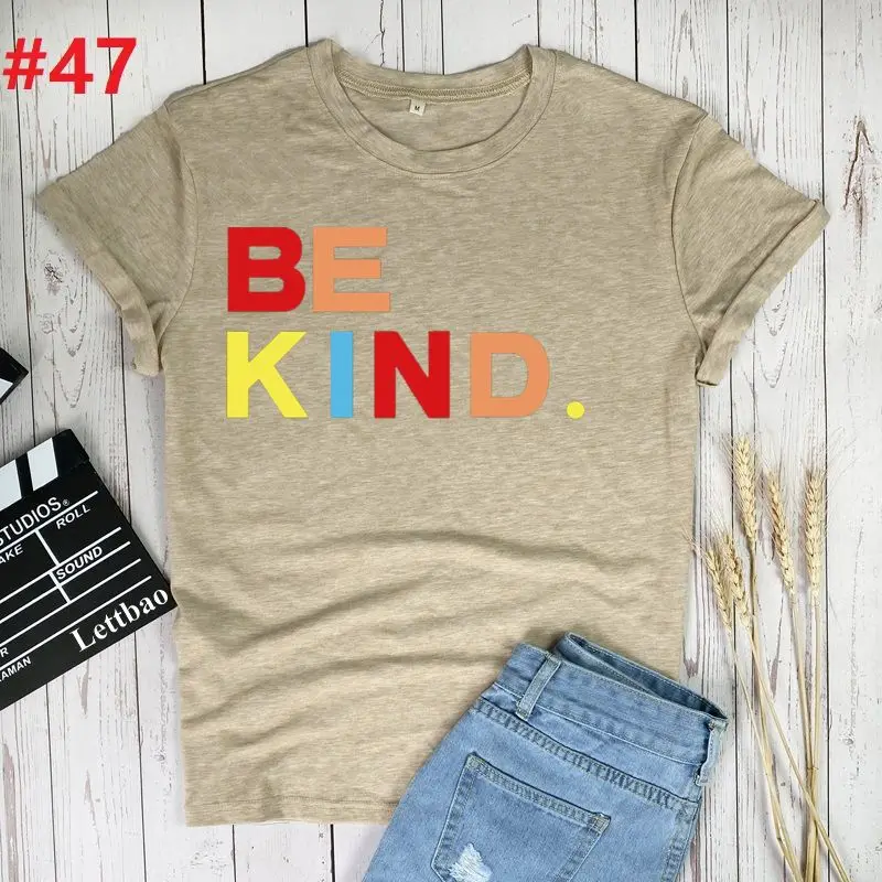 

Be Kind T-shirts Women Summer Graphic T Shirts Aesthetic High Quality Female Letter Print Tops Women Harajuku Camisetas Mujer