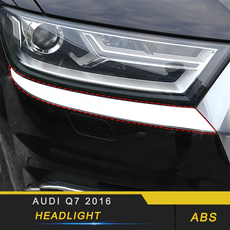 Для Audi Q7 4M- автомобильный Стайлинг передняя фара декоративная накладка рамка наклейка хромированные внешние аксессуары