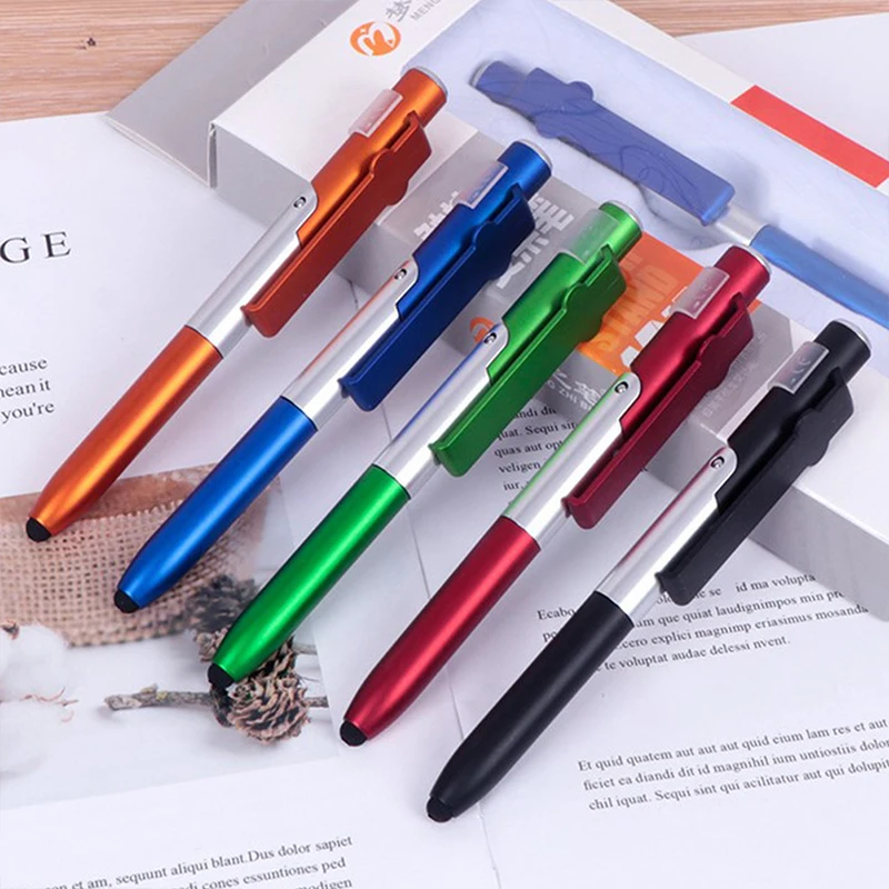 

Multifunction 4 in 1 Ballpoint Pen Folding LED Light Mobile Phone Stand Holder