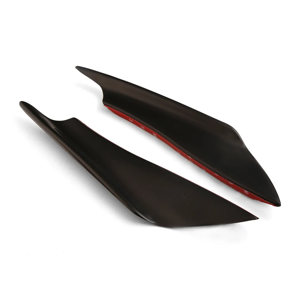 4Pc Universal Plastic Surface Car Bumper Front Lip Wrap Angle Spoiler Shovel