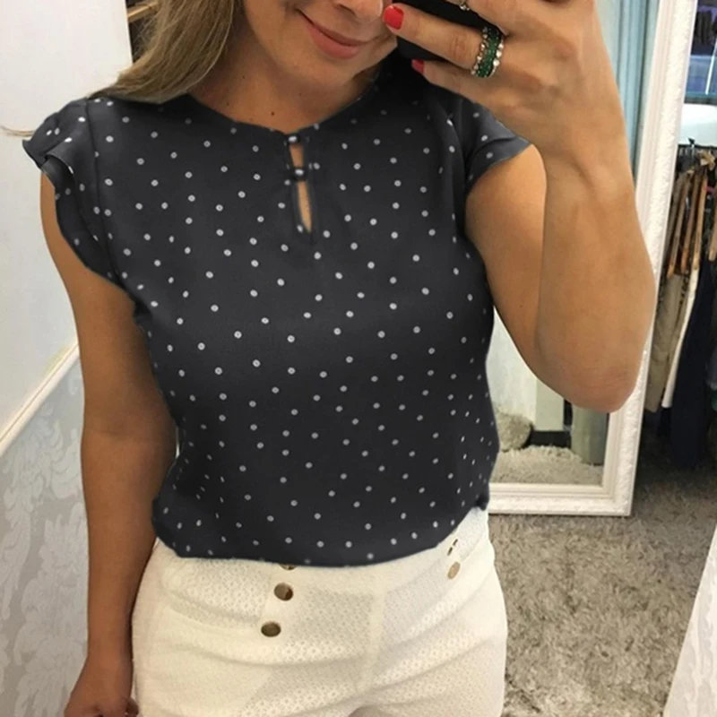 Womens T-Shirt Casual Loose Tees Fashion Polka Dot Simple T-shirt Summer Tops For Lady Femme Camisetas Verano Mujer | Женская одежда