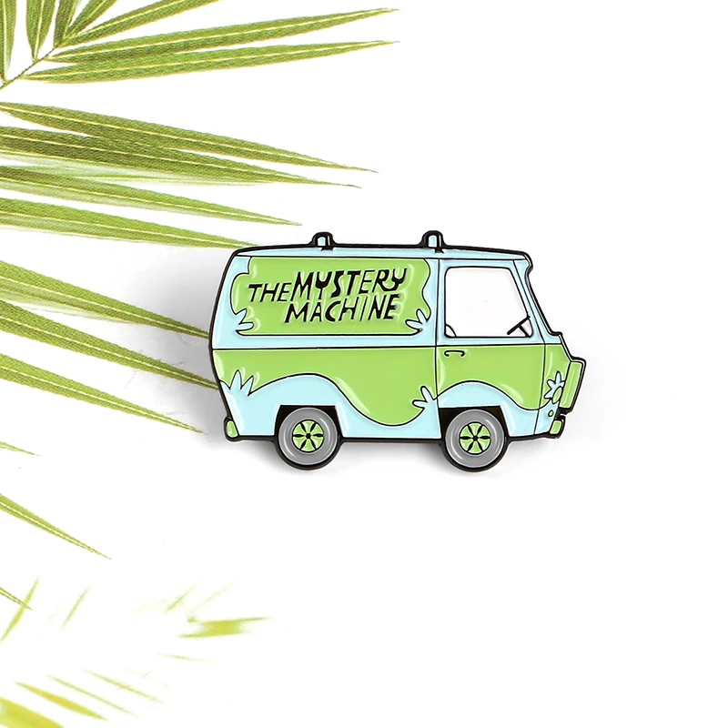 Мультяшные эмалированные булавки для автобуса Scooby загадочная машина Зеленый