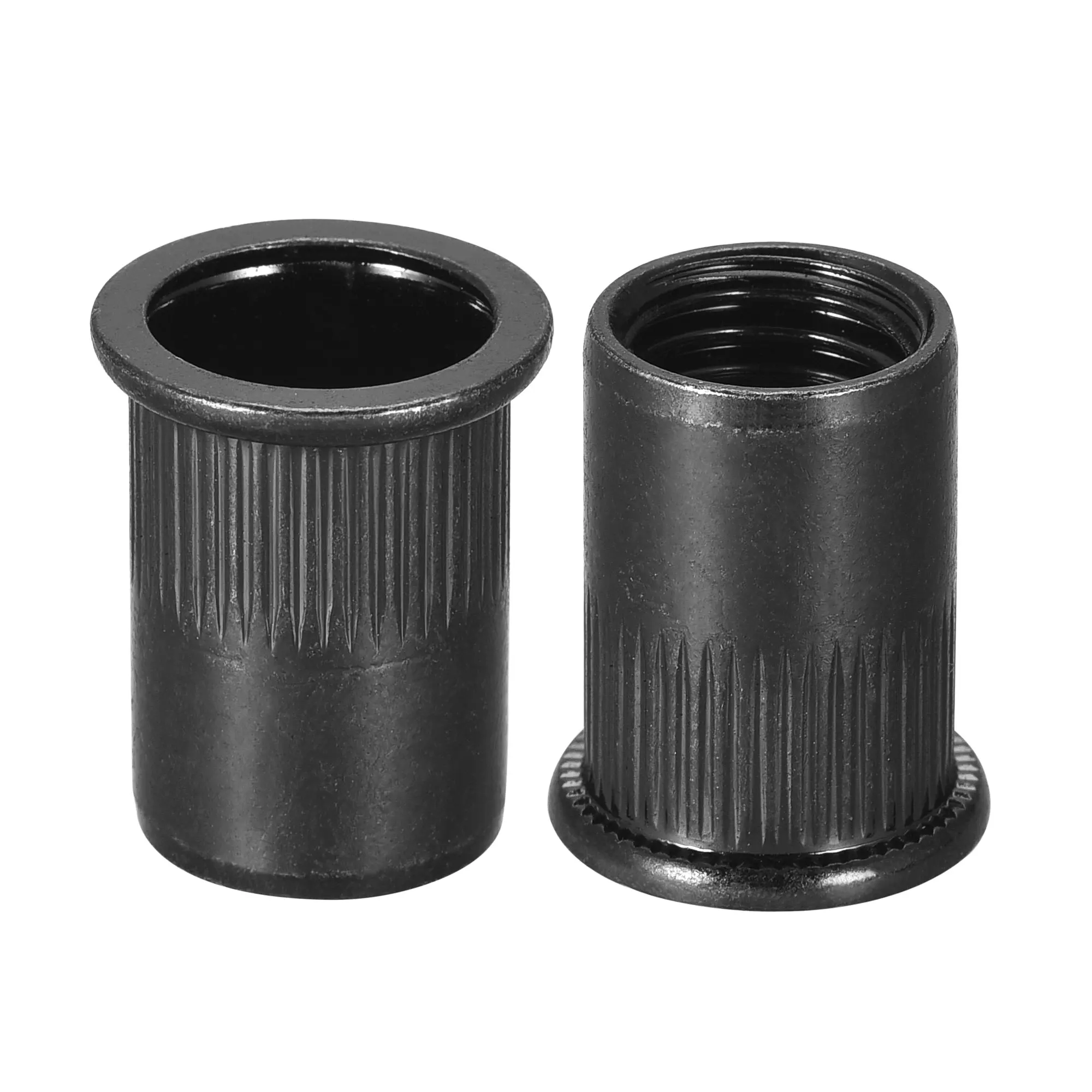 

uxcell 30Pcs M12 Rivet Nuts Carbon Steel Zinc-Plated Knurled Flat Head Threaded Insert Nut Black