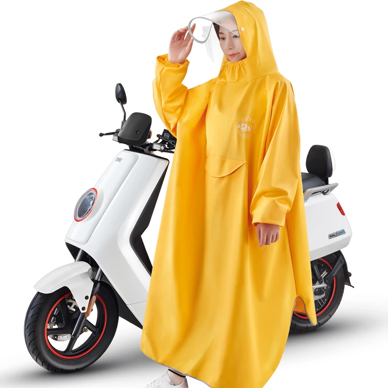 

Waterproof Yellow Raincoat Motorcycle Poncho Bike Tent Impermeable Raincoat With Hood Veste En Jean Femme Rain Gear DE50YY