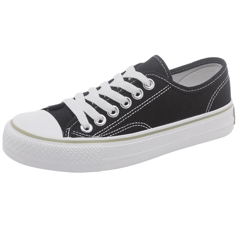 

Women Sneakers New Fashion Women Canvas Shoes Women Black Flats Casual Breathable Sneakers Female Solid Color Flats Casual Sport