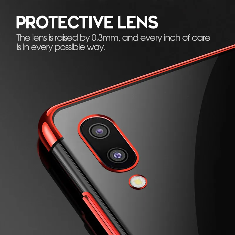 For Samsung Galaxy A50 A505F Clear Case Luxury Transparent Bumper soft TPU Silicone Plating Cover for A10 A30 Coque |