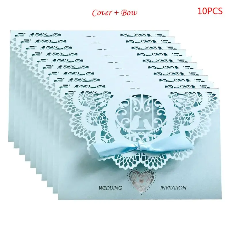 

10pcs/set European Style Lace Wedding Greeting Invitation Card Cover Cut Engagement Party Supplies