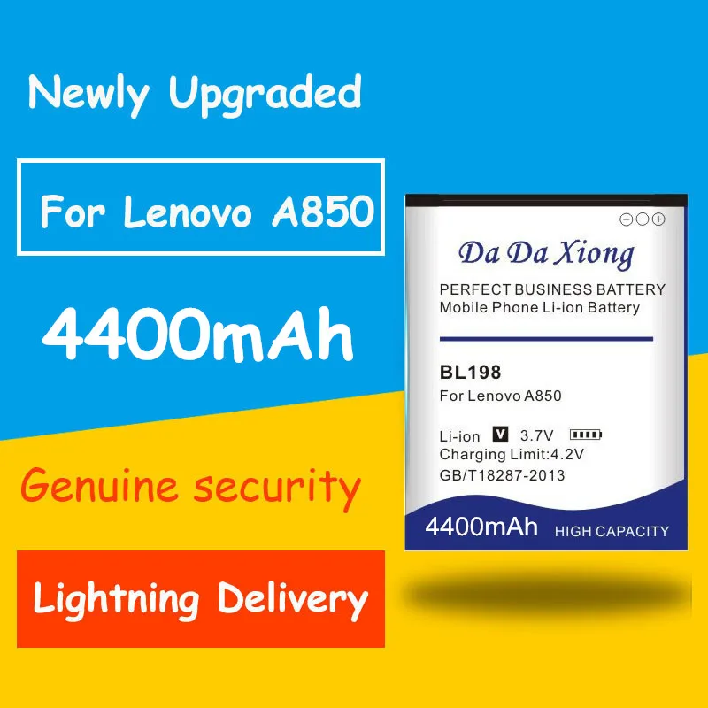 Аккумулятор высокой емкости 4400 мАч BL198 BL 198 bl198 для Lenovo A850 A860E S890 A859 A830 K860 K860i A678T S880
