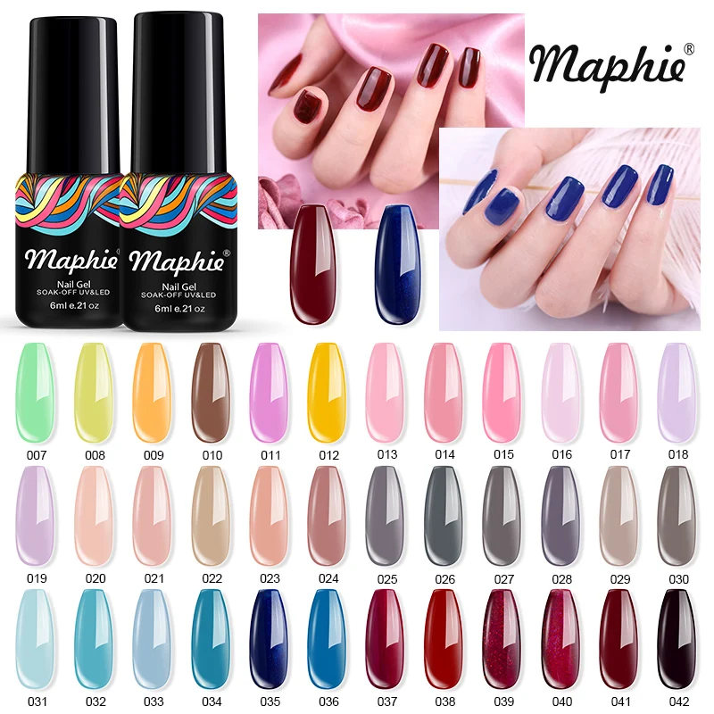 Maphie Черный Цвет УФ гель для ногтей 6 мл дизайн отмачиваемый лак Полупостоянный
