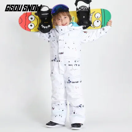 Детский лыжный костюм GSOU SNOW Brand цельный спортивный для мальчиков и девочек