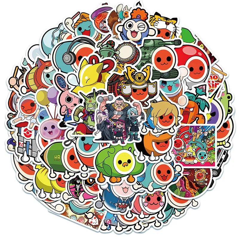 50 шт. игровые наклейки Taiko no Tatsujin для чемодана ноутбука декор скейтборда|Магниты