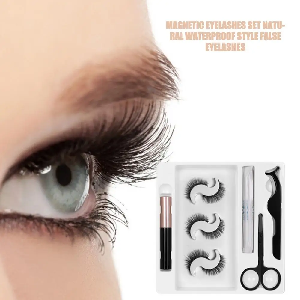 

Seven Magnetic Eyelashes 3D Reusable Eyelashes Lashes Single Liquid Eyeliner Eyelash Set Natural Style Magnetic False Lashes