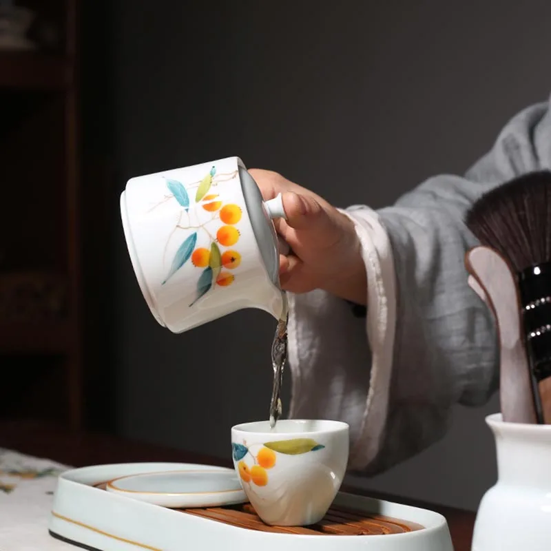 Маленький керамический чайник ручной росписи 160 мл | Дом и сад
