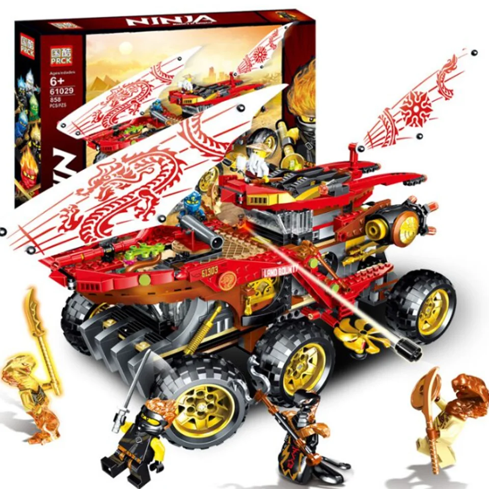 

New 858pcs Ninja Land Bounty Truck Model Building Blocks Compatible ing 70677 Ninjagoes Kids Toy Bricks Gifts