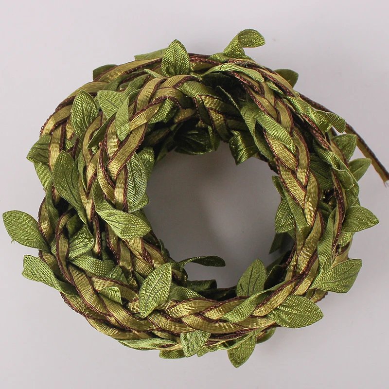 green Lucia crafts ширина 1 см DIY воск шнур с листьями упаковочный материал домашняя декоративная веревка 2 ярдов/партия W0805 - Цвет: green