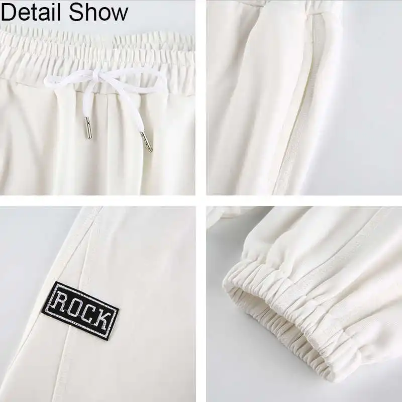 

Casual Drawstring High Waist Sweatpants Joggers Women Streetwear Hot Loose Trousers harajuku White Pants Femme Black s