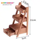 1Pc 1:12 Dollhouse Wood Shelf Flower Stand Mini Doll House Furniture Model Simulation Furniture Accessories