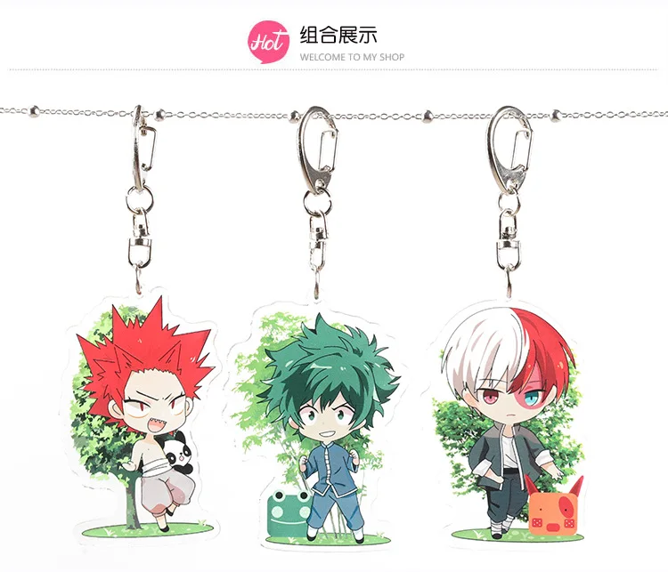 My Hero Academy брелок с ластиком Todoroki Shoto Bakugou Katsuki Kirishima Eijiro Midoriya izku мультяшный акриловый брелок