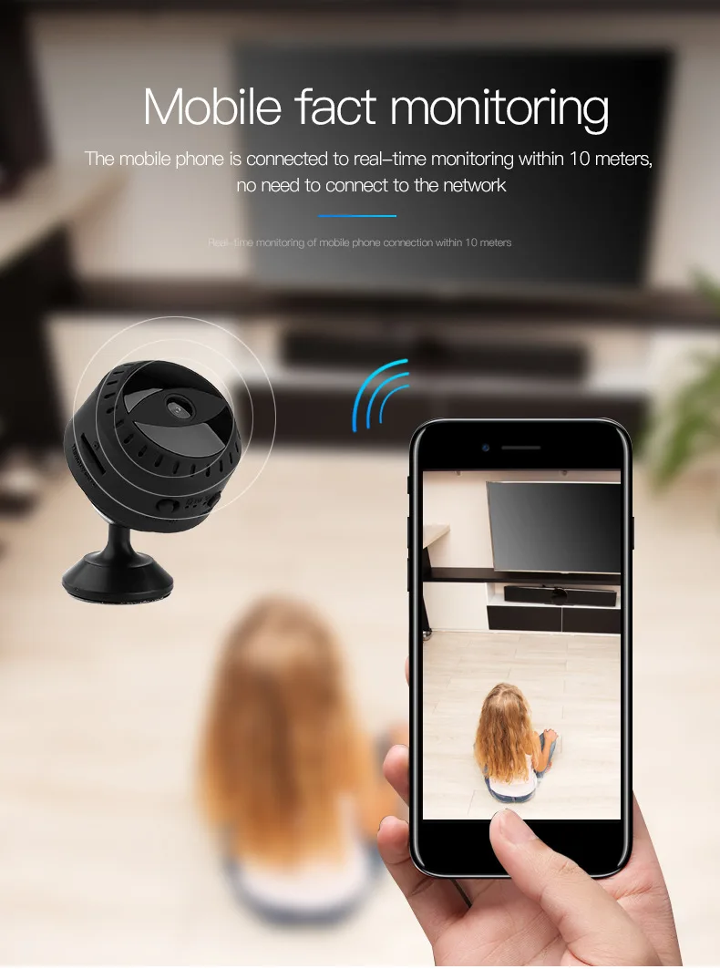 150 градусов супер широкий угол 1080P HD Беспроводная Wi Fi мини камера инфракрасная
