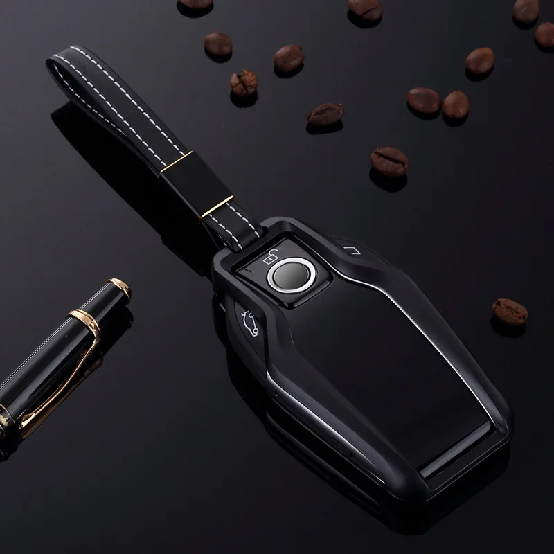 

Aluminum Alloy Car Key Case Cover Key Shell Remote Key Protective for BMW 2017 7 Series 730li 740li 750 Display Key