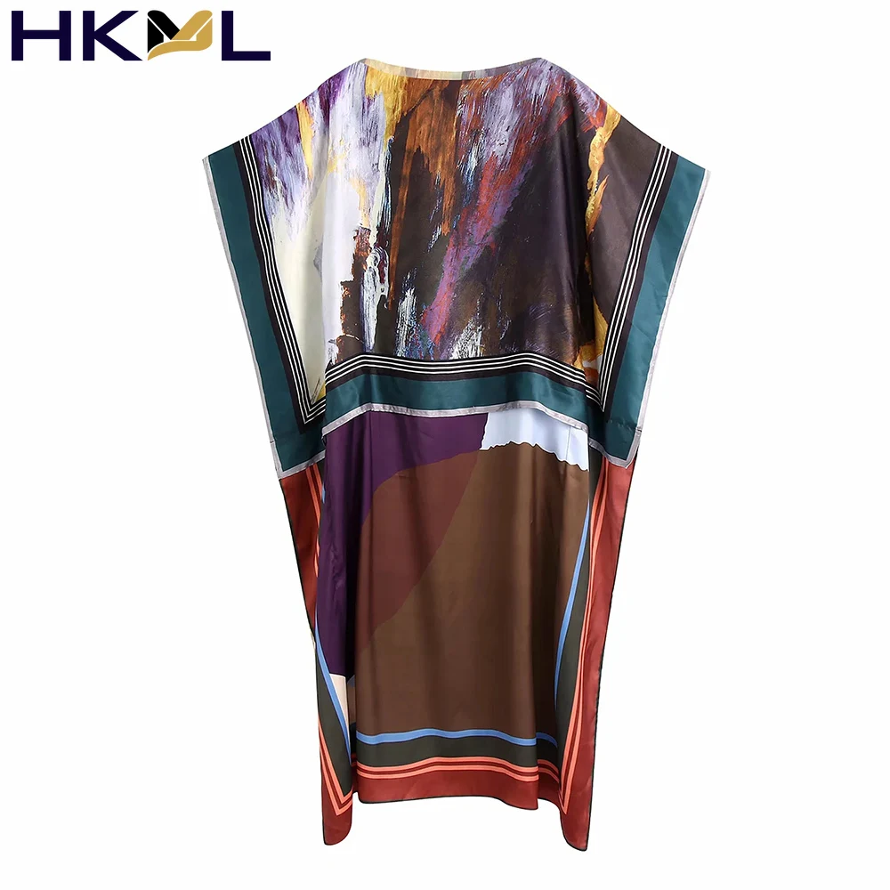 

Women Dresses Summer 2021 Vintage Short Sleeve Slit Hem Female Fashion Patchwork Printed Cozy Midi Dress