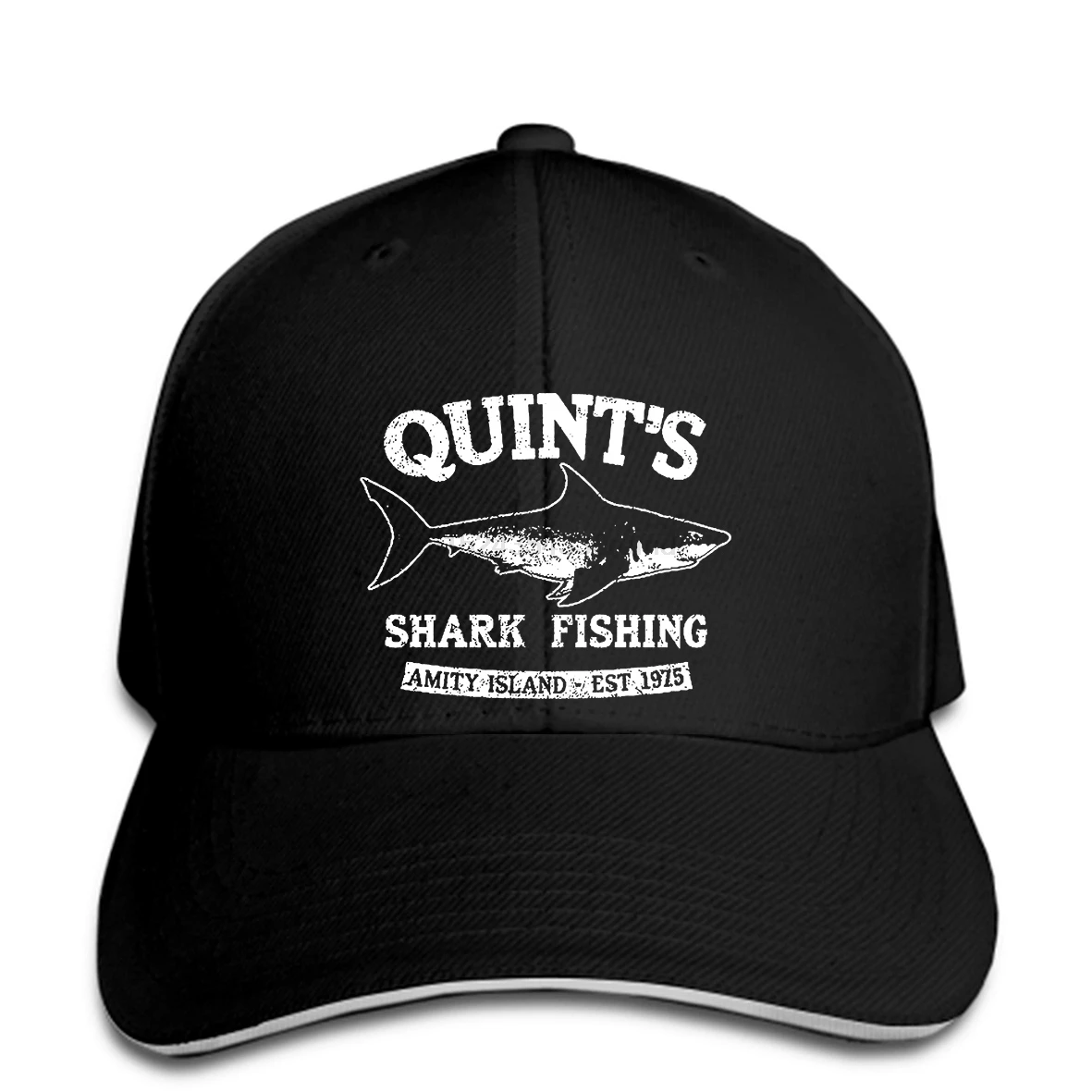 Бейсболка Quints Shark Fishings JAWS Amity Island 1975 летняя бейсболка с принтом морского флота |