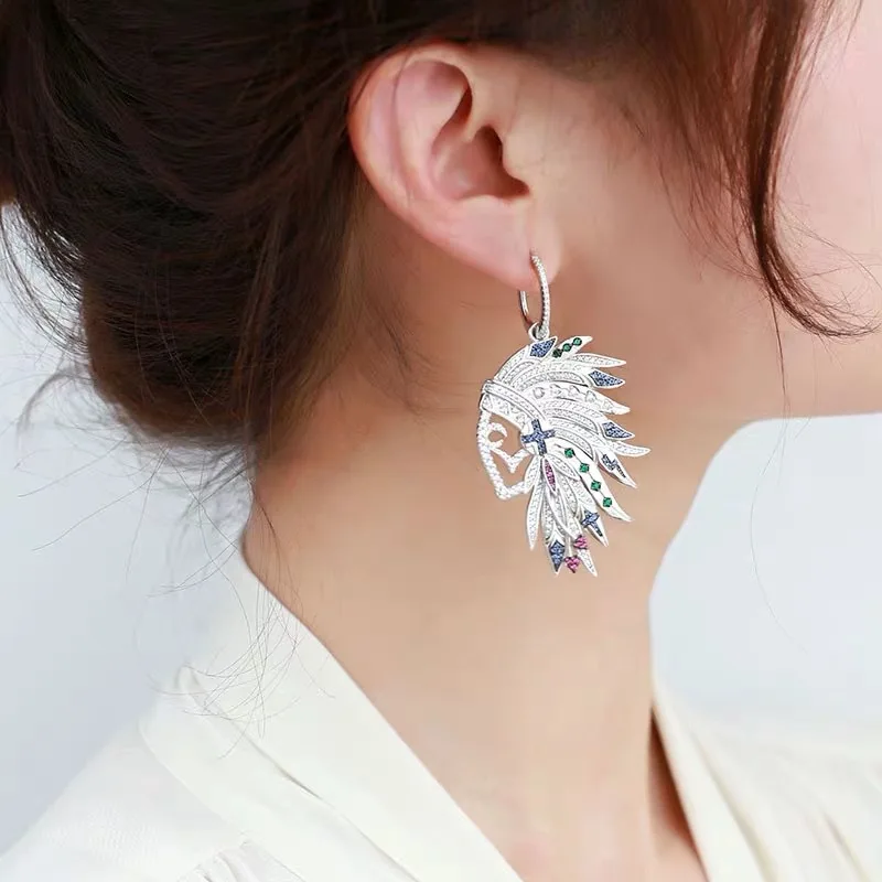 Серьги в стиле хип хоп новый осенний креативный дизайн шефа индийского Аватара