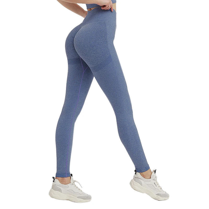 Новые спортивные комплекты Бесшовные женские штаны для йоги тонкие сексуальные