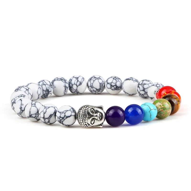 Эластичные 7 Чакр Исцеляющие браслеты из бисера натуральный камень тигровый глаз