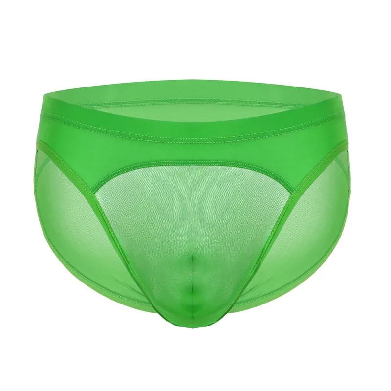 6PCS Summer Men Underwear Briefs Transparent Net Mesh Bikini Underwear Bulge Underpants Fashion Low Waist Breathable Brief