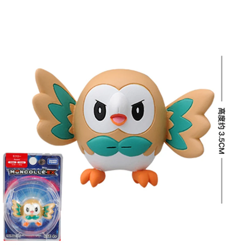 3 Rowlet Takara Tomy подлинный Покемон чармандер белка Mimikyu Raichu Mudkip Oshawott Пикачу snorlax 4 см коллекция игрушка фигурка подарки - Цвет: 3 Rowlet